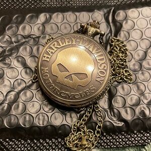 Harley Davidson Antique Style Collector Pocket Watch With 32" Chain
